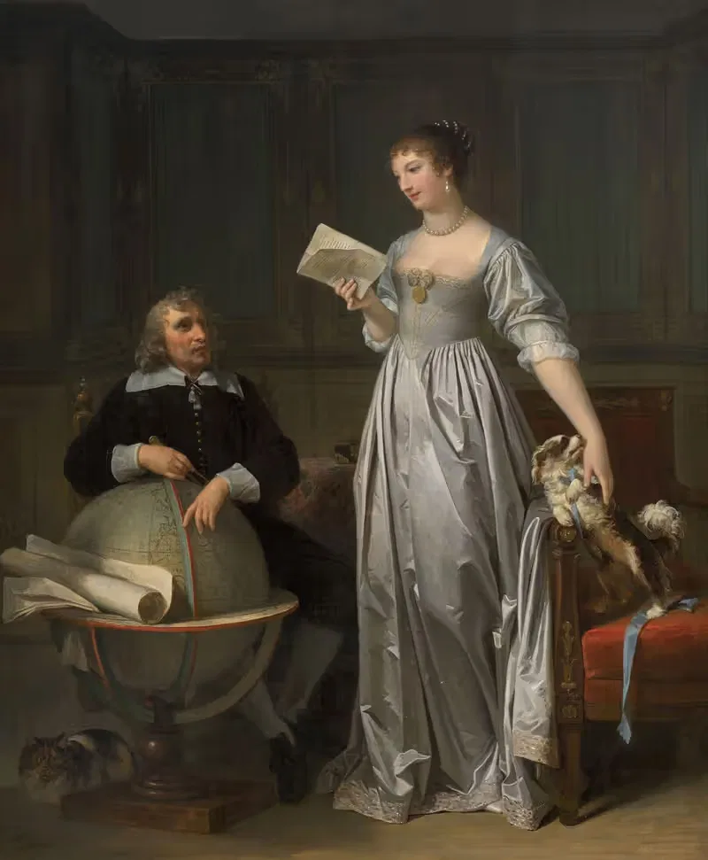 A young lady reading a letter from her husband — Marguerite Gérard