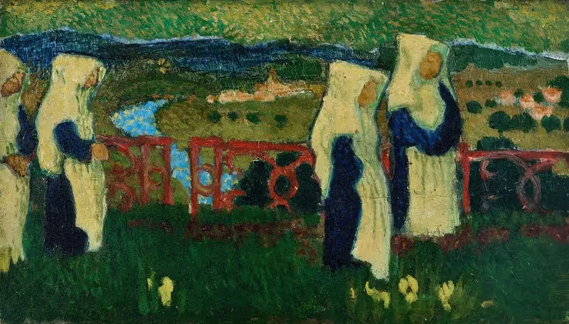 Les religieuses sur la terrasse de Saint-Germain — Maurice Denis
