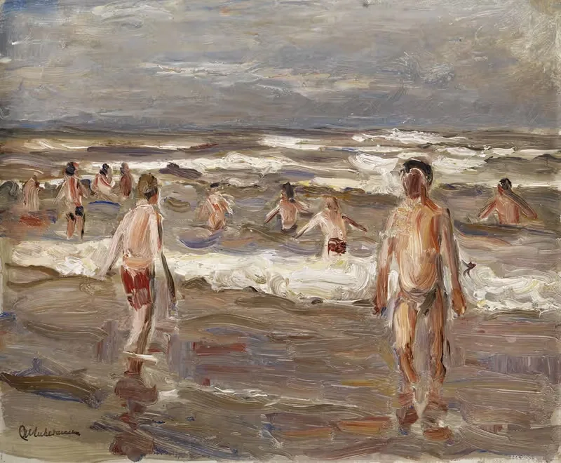 Купающиеся мальчики в море by Макс Либерман, 1899 — digital art print download