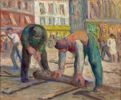 Работы на шоссе, плотники by Максимильен Люс, 1930-1935 — digital art print download