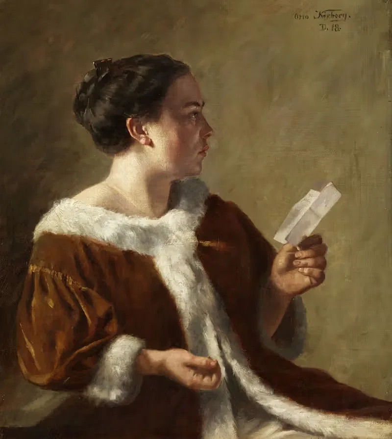 Dame in pelzverbrämtem Mantel — Otto Kirberg
