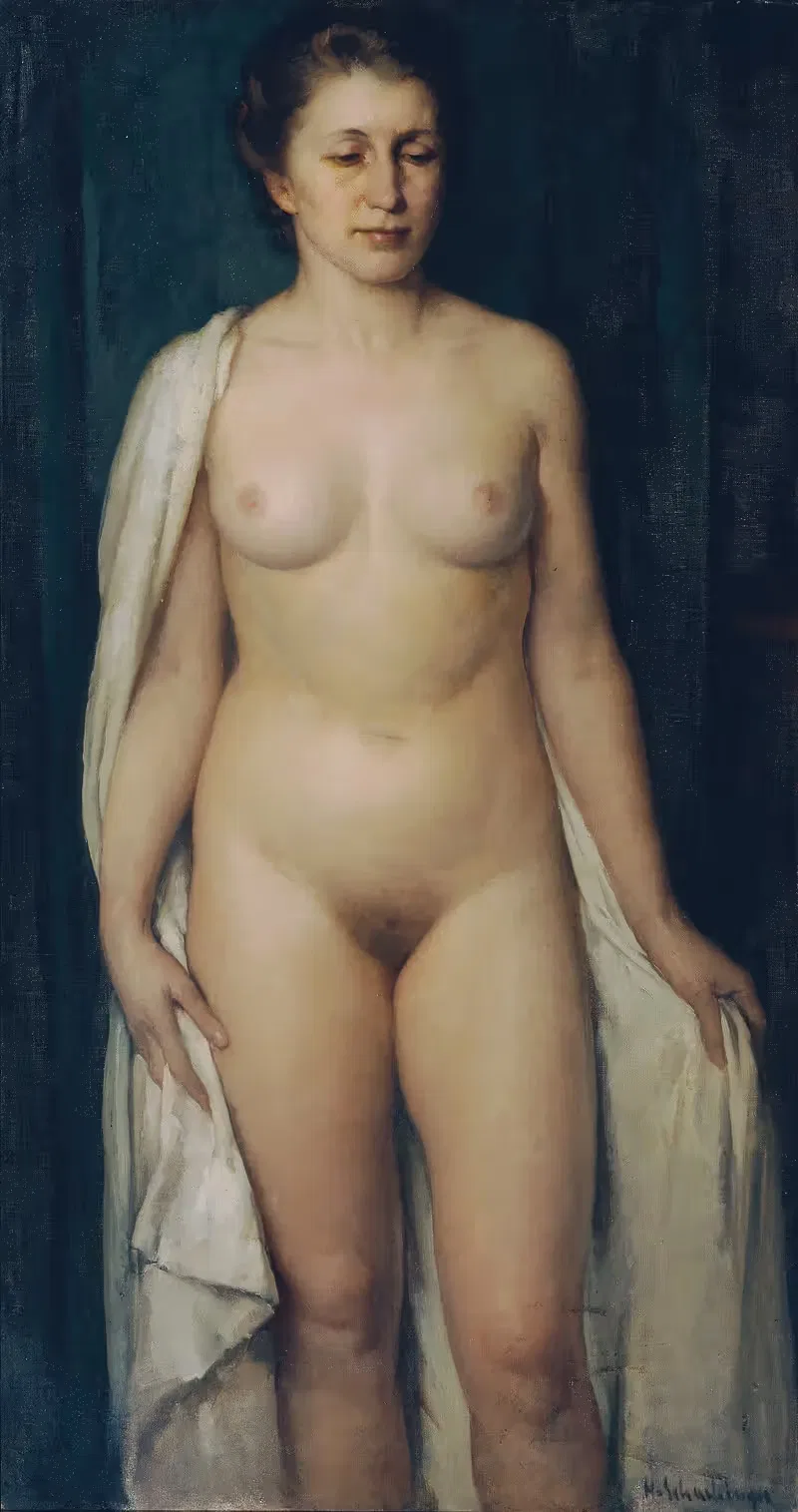 Стоящий женский акт by Ганс Шахингер, 1938-1939 — digital art print download