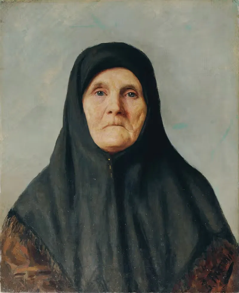 Bildnis einer ukrainischen Bäuerin by Wladimir Nikolajewitsch Ptscholin, 1900 — digital art print download