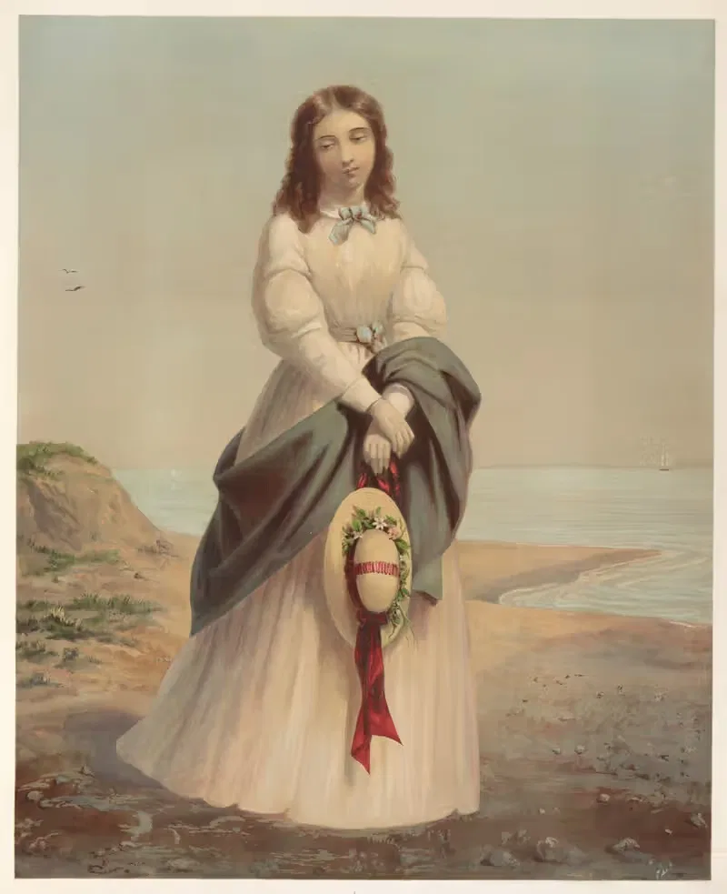 У берегов моря by Керриер и Айвс, 1868 — digital art print download
