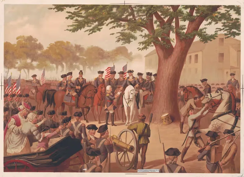 Washington taking command of the army at Cambridge — F. Gleason