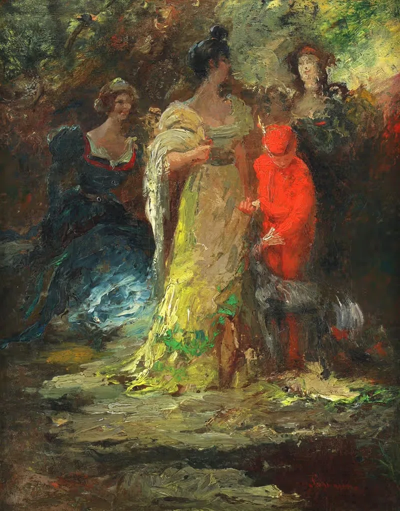 Elégantes dans un Parc by Jean Seignemartin — digital art print download