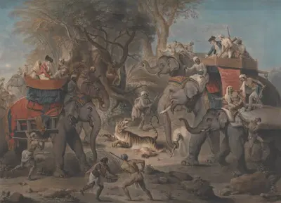 Tiger Hunting in the East Indies by Johan Joseph Zoffany, 1802 — digital art print download