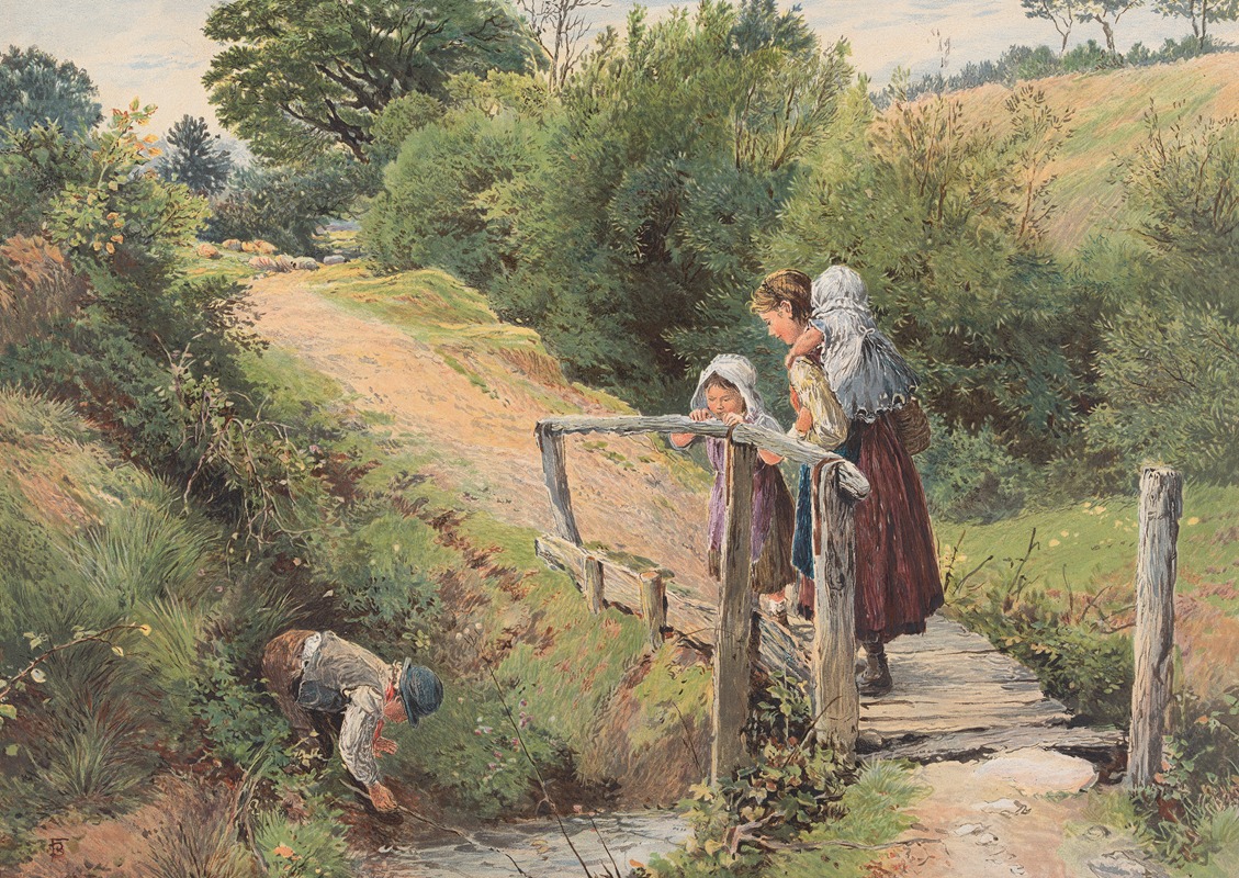 The Rustic Bridge by Myles Birket Foster — digital art print download