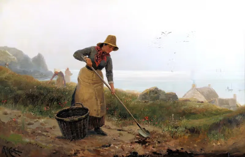 A Little Potato Garden, Cornish Coast — Richard Harry Carter