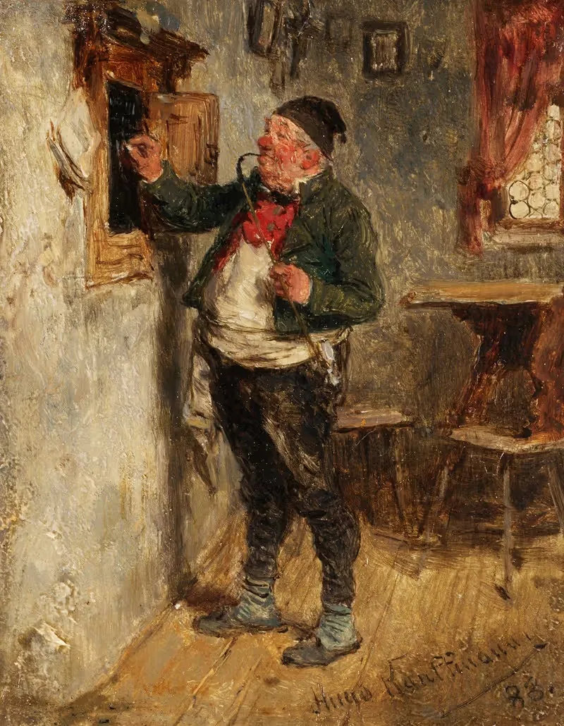 Хозяин за столом by Хьюго Кауфманн, 1888 — digital art print download