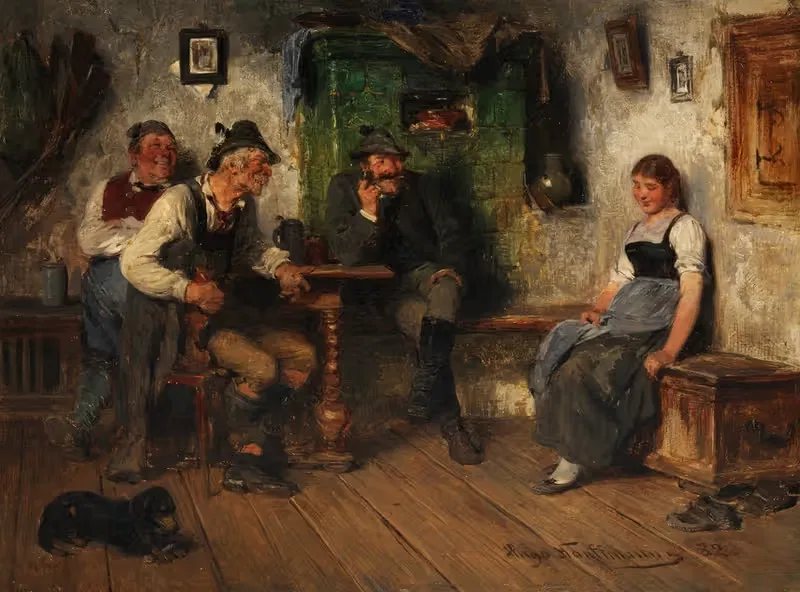 В трактире by Хьюго Кауфманн, 1882 — digital art print download