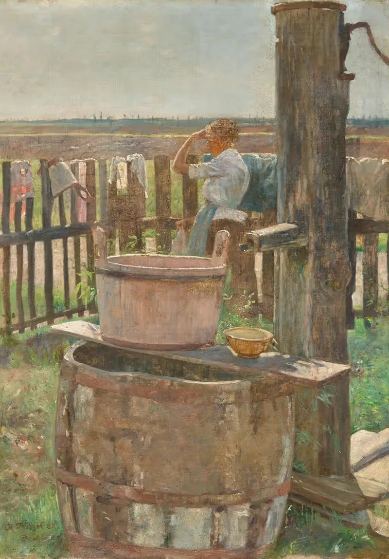 Mädchen am Brunnen by Adolf Hölzel, 1888 — digital art print download