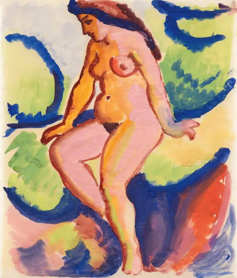 Sitzender Akt II by August Macke, 1912 — digital art print download