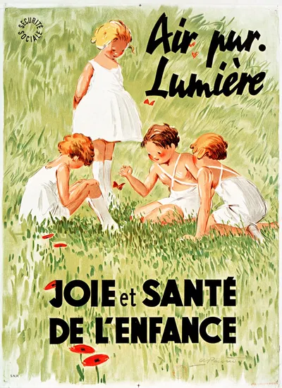 Sécurité Sociale. Air pur – Lumière. Joie et santé de l'enfance by Андре Пекуд, 1952 — digital art print download