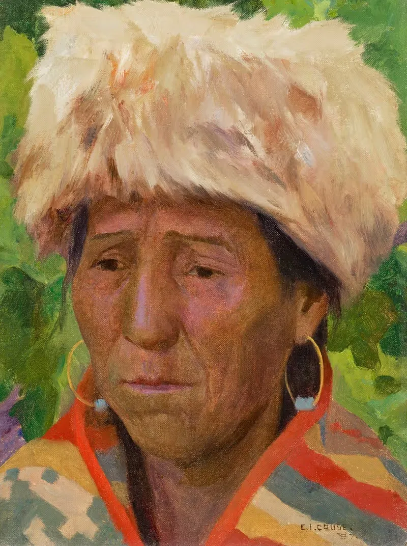 Белая шляпа, индейец реки Колумбия by Эйнджер Ирвинг Кус, 1897 — digital art print download