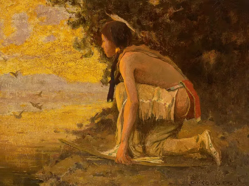 Наблюдение за дичью by Эйнджер Ирвинг Кус, 1906 — digital art print download
