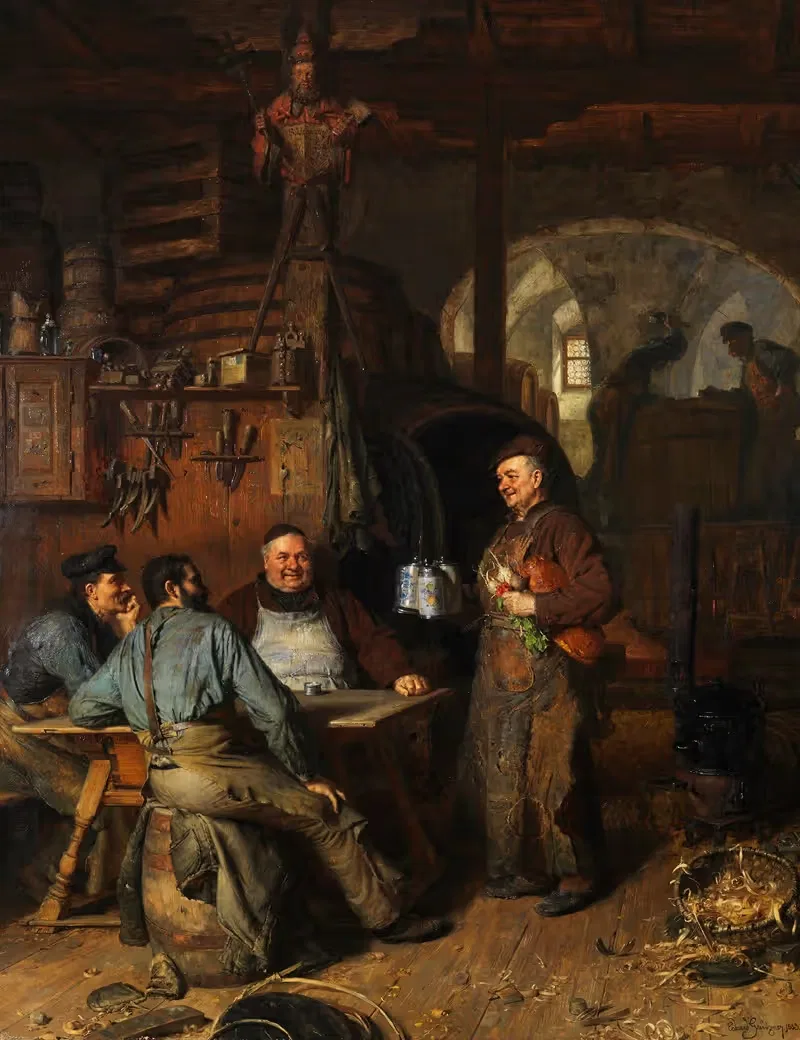 В монастырской шеффлерии by Эдуард фон Грюцнер, 1883 — digital art print download