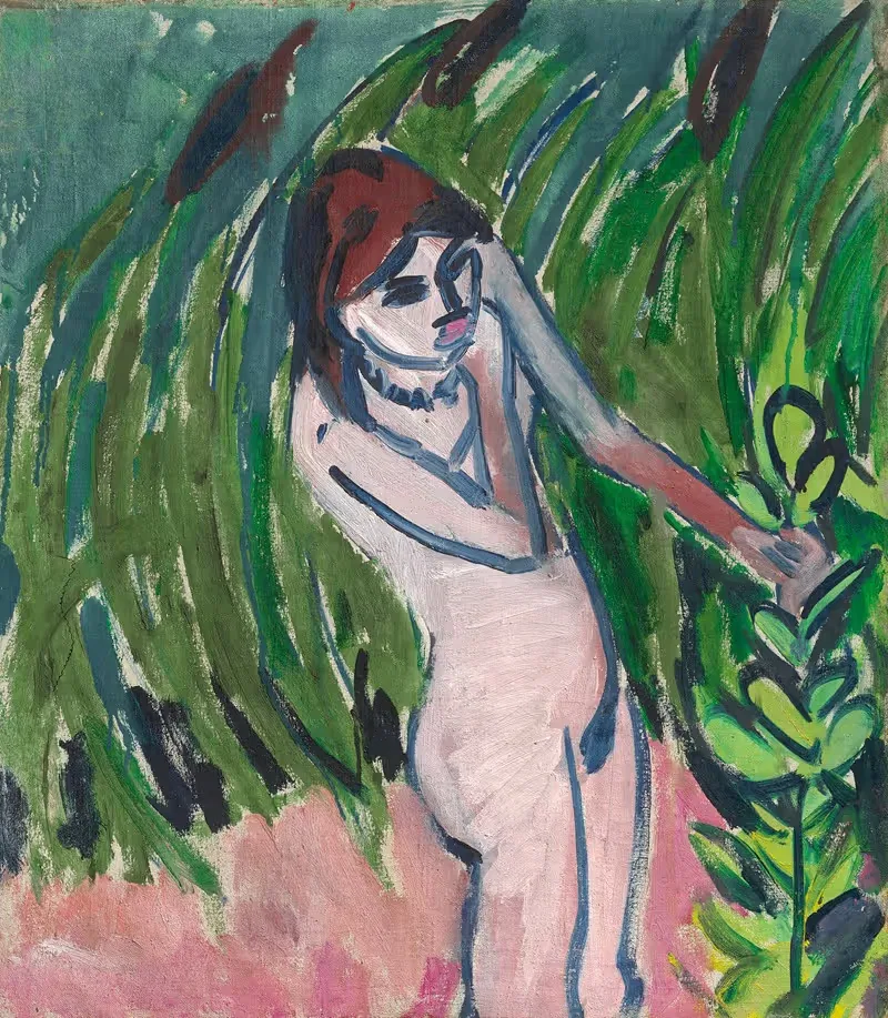 Nacktes Mädchen im Schilf (Fränzi) — Ernst Ludwig Kirchner