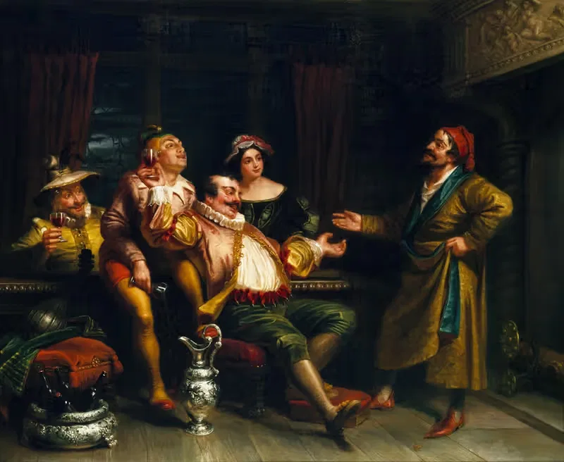 Мальволио, противостоящий гулякам by Джордж Генри Холл, 1855 — digital art print download