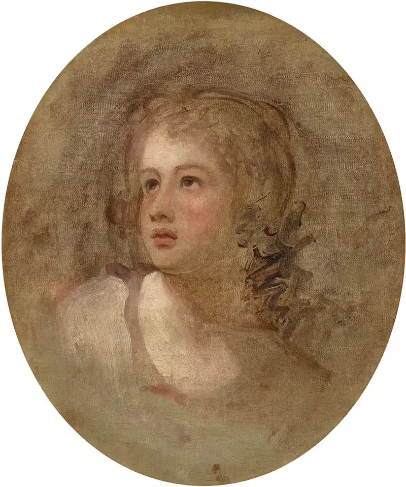 Head study of a young girl — George Romney