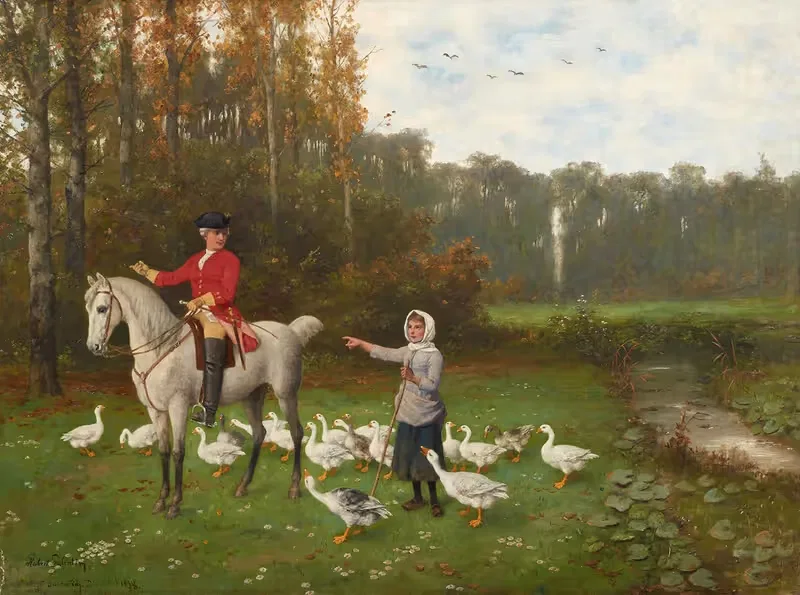 Рыцарь и гусыня by Хуберт Салентин, 1898 — digital art print download