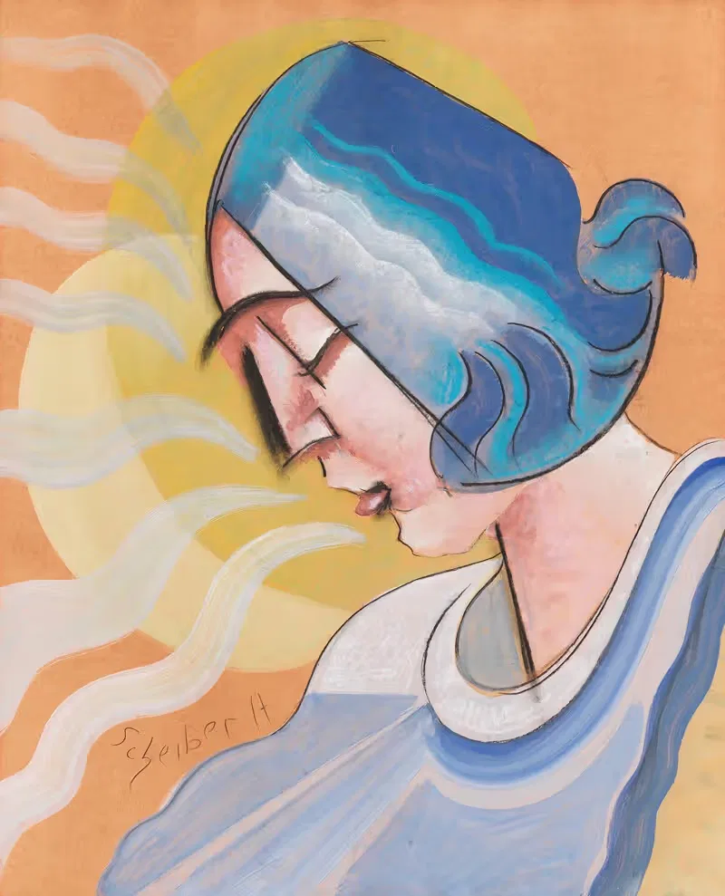 Портрет дамы, начало by Хьюго Шейбер, 1920 — digital art print download