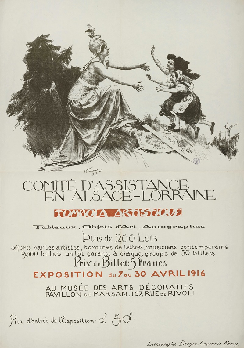 Comité d'assistance en Alsace-Lorraine by Эмиль Фриан, 1916 — digital art print download