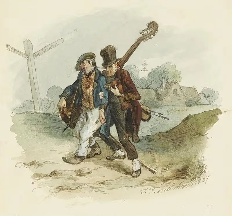 Herumziehende Musikanten — Jakob Fürchtegott Dielmann