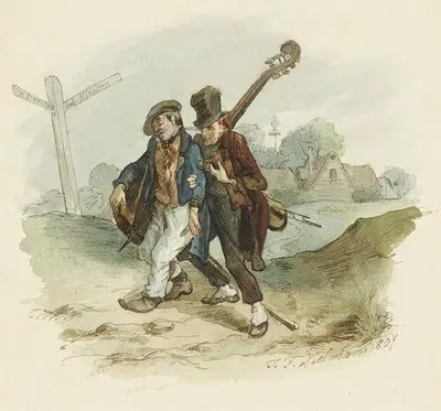 Herumziehende Musikanten by Jakob Fürchtegott Dielmann, 1867 — digital art print download