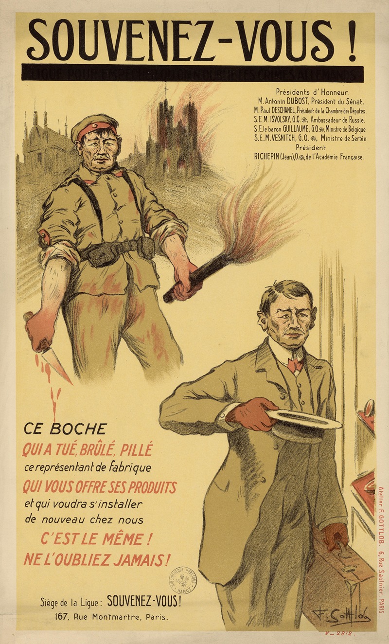 Souvenez vous ! by Фернан Луи Готлоб, 1914-1918 — digital art print download