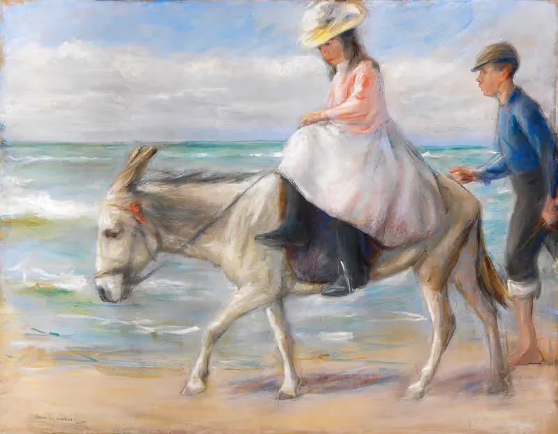 Ребёнок, едущий на осле by Макс Либерман, 1901 — digital art print download