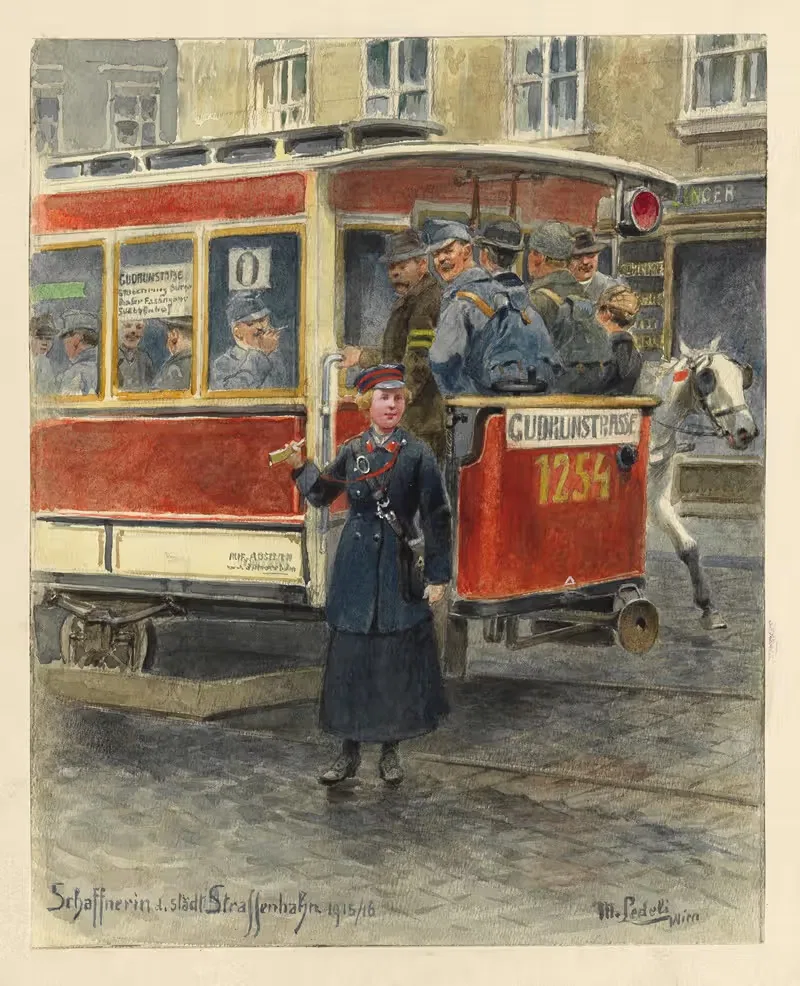 Кондуктор городской трамвайной линии by Мориц Ледели, 1915-1916 — digital art print download