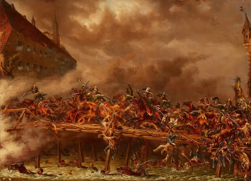 Битва при Ландсхуте by Виктор фон Силлиг, 1808 — digital art print download