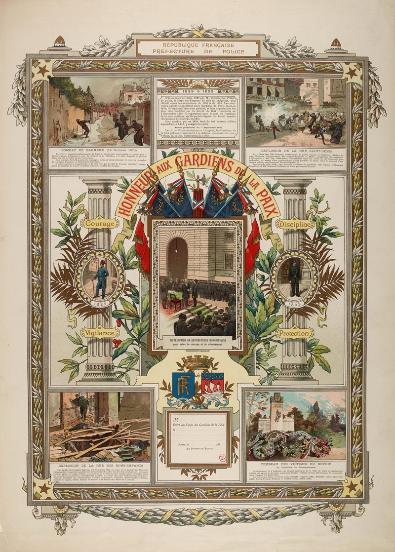 Honneur aux gardiens de la paix — Imp. Lemercier & Cie