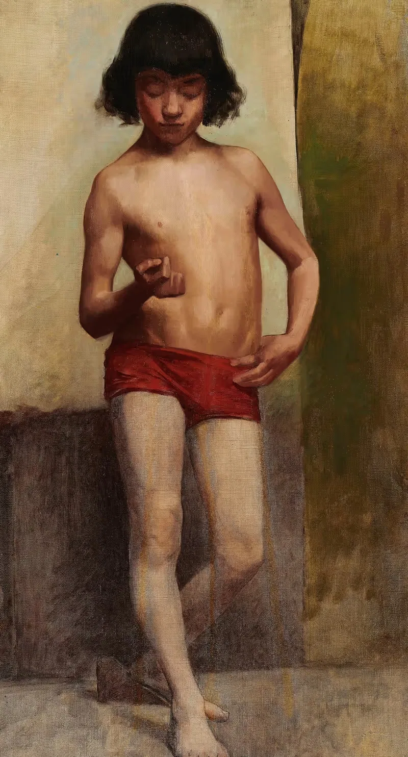 Изучение обнаженного мальчика by Анна Билинская-Богданович, 1885 — digital art print download