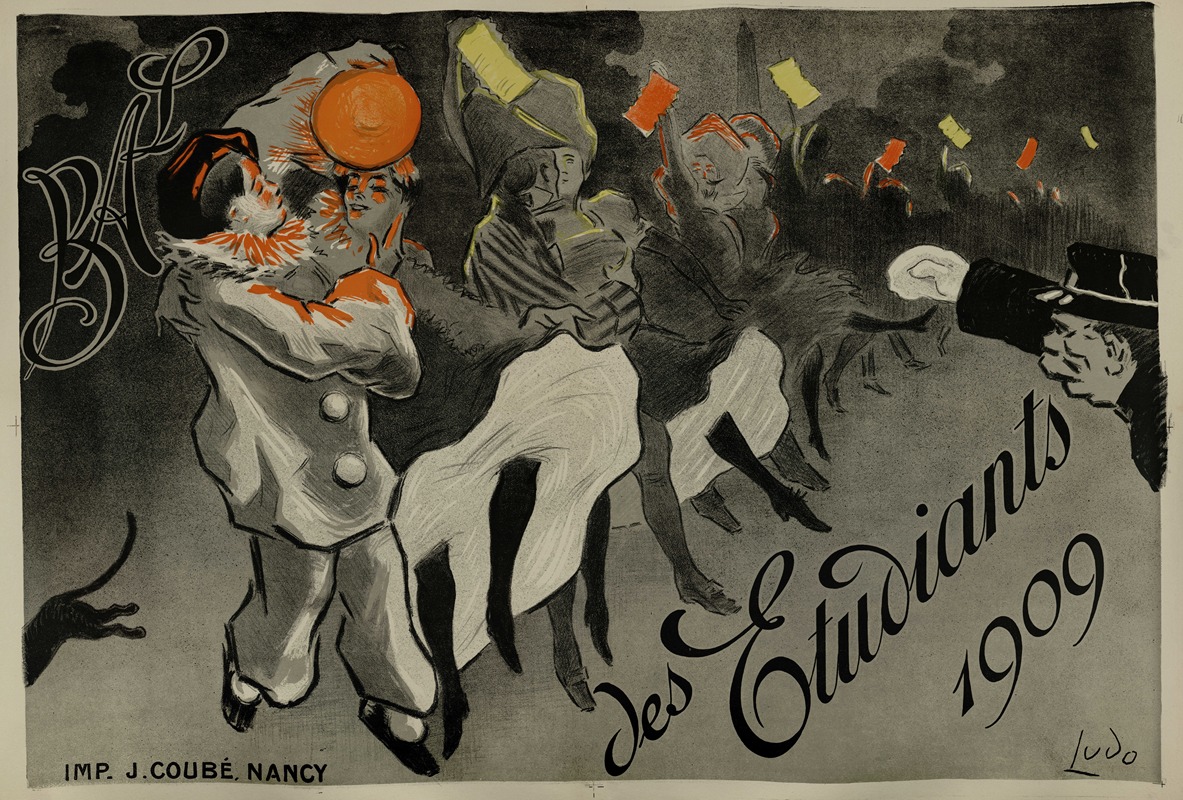 Bal des étudiants 1909 by Ludo-Ferrières, 1909 — digital art print download