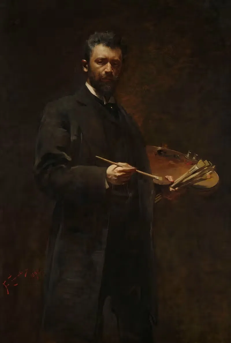 Автопортрет с палитрой by Францишек Жмурко, 1895 — digital art print download