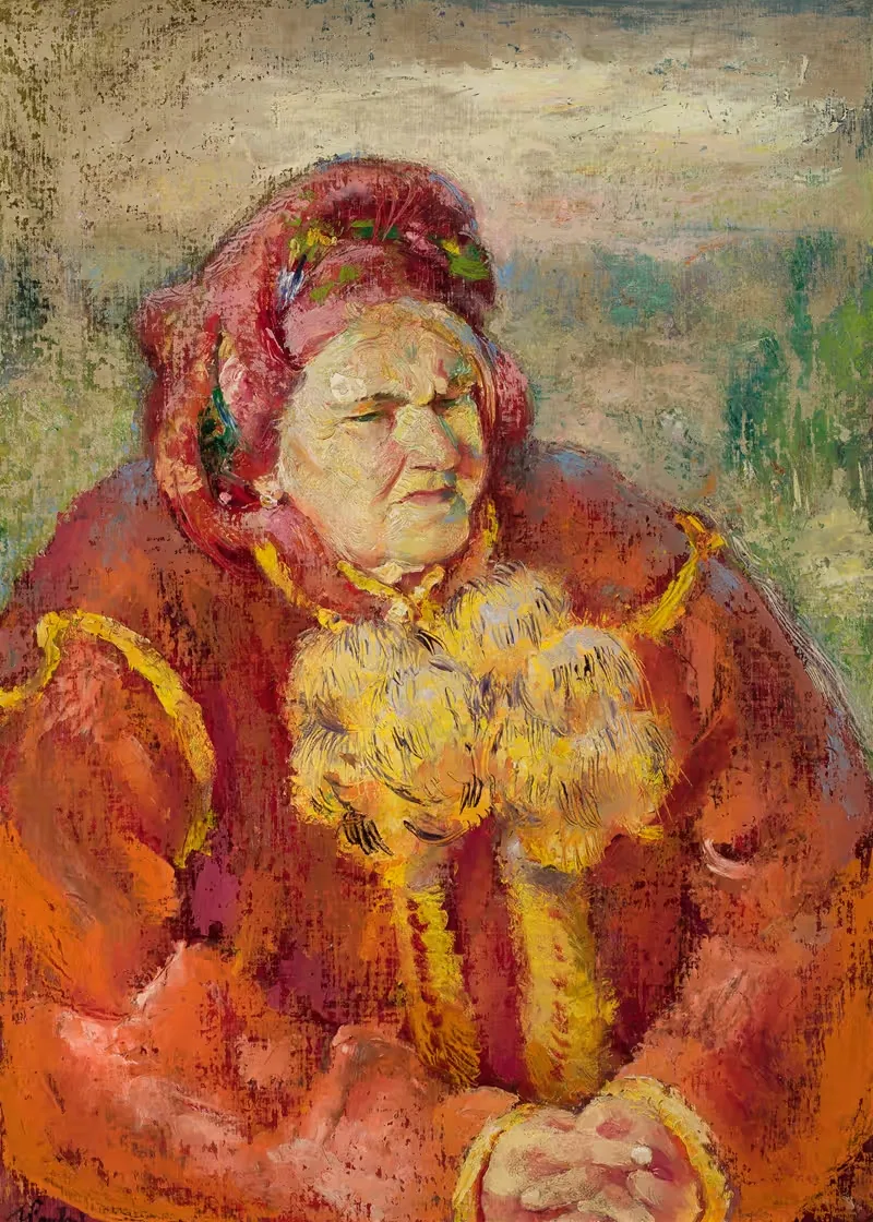 Old Hutsul woman – In the sun — Fryderyk Pautsch