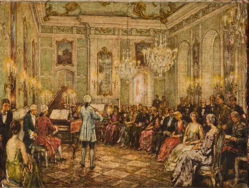 Концерт в интерьере дворца by Гаасе, 1935 — digital art print download