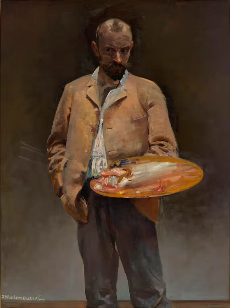 Автопортрет художника с палитрой by Яцек Мальчевский, 1892 - 1895 — digital art print download