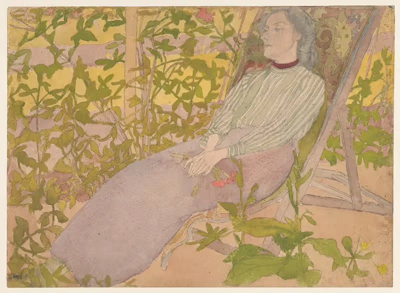 Woman resting on a deck chair — Jan Rembowski