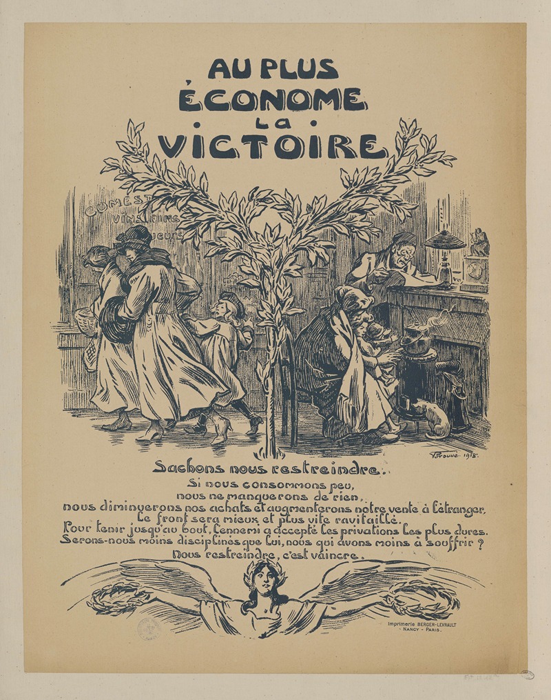 Au plus économe la victoire by Виктор Пруве, 1918 — digital art print download