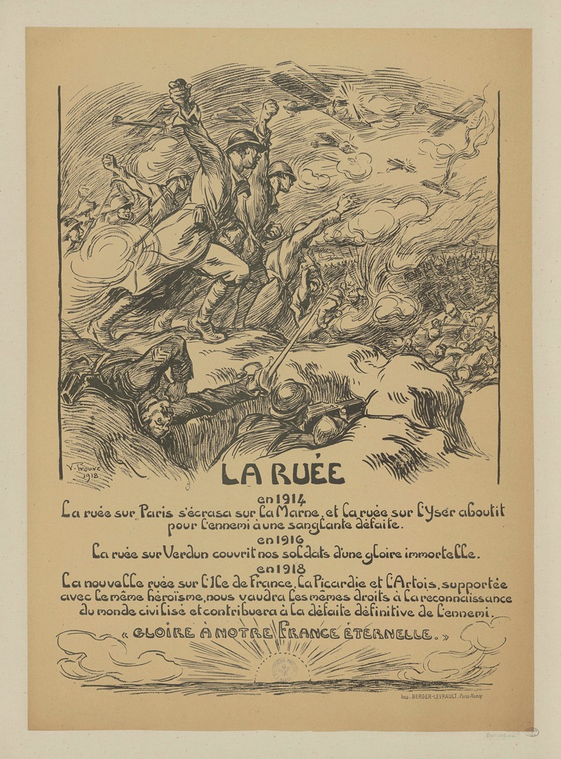 La ruée en 1914 by Виктор Пруве, 1918 — digital art print download