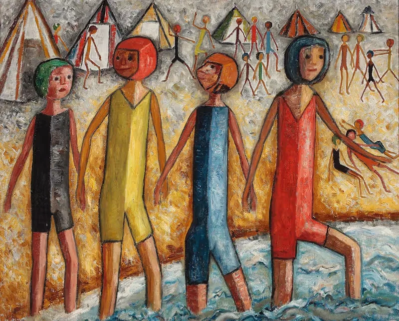 На пляже by Тадеуш Маковский, 1930 — digital art print download