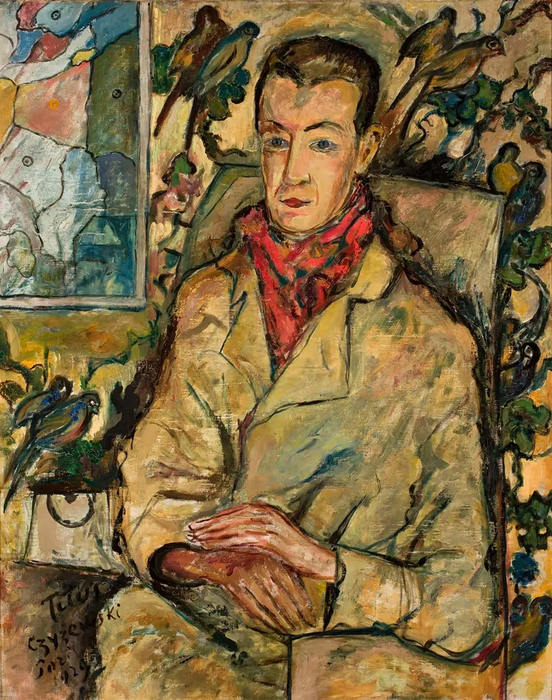 Портрет с птицами by Титус Чижевский, 1929 — digital art print download