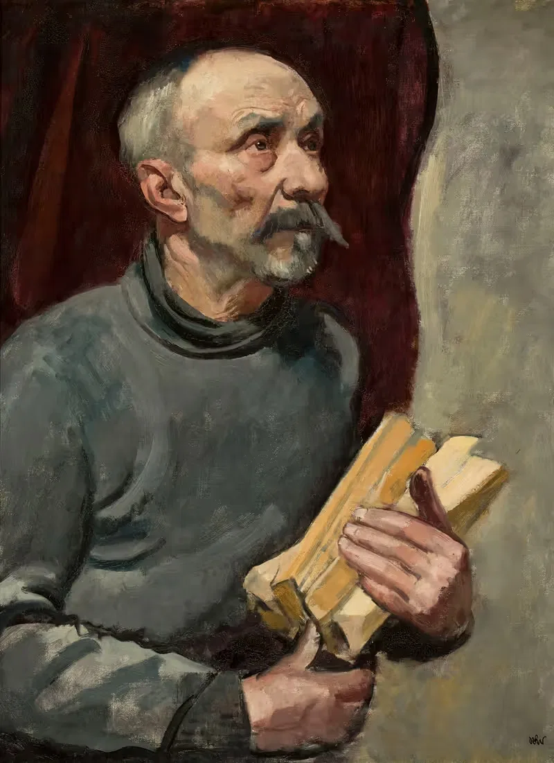 Старик с колотым деревом by Войцех Вейс — digital art print download
