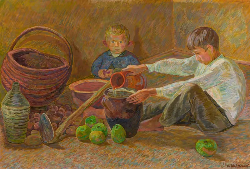 Мальчики, наливающие воду by Зигмунт Валишевский, 1935 — digital art print download