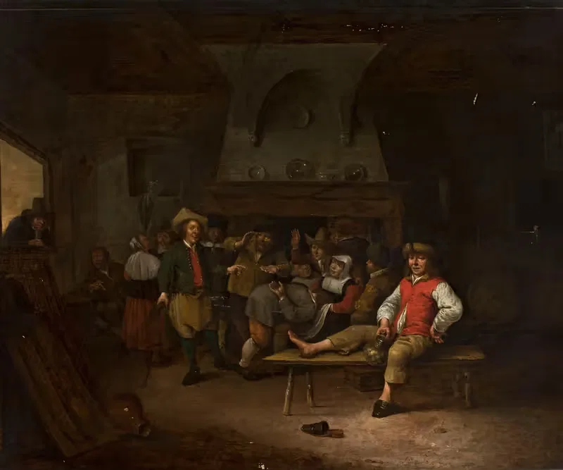 В таверне – играя в "Ханджеклап by Генрик Генрикус Богаерт, 1656 — digital art print download