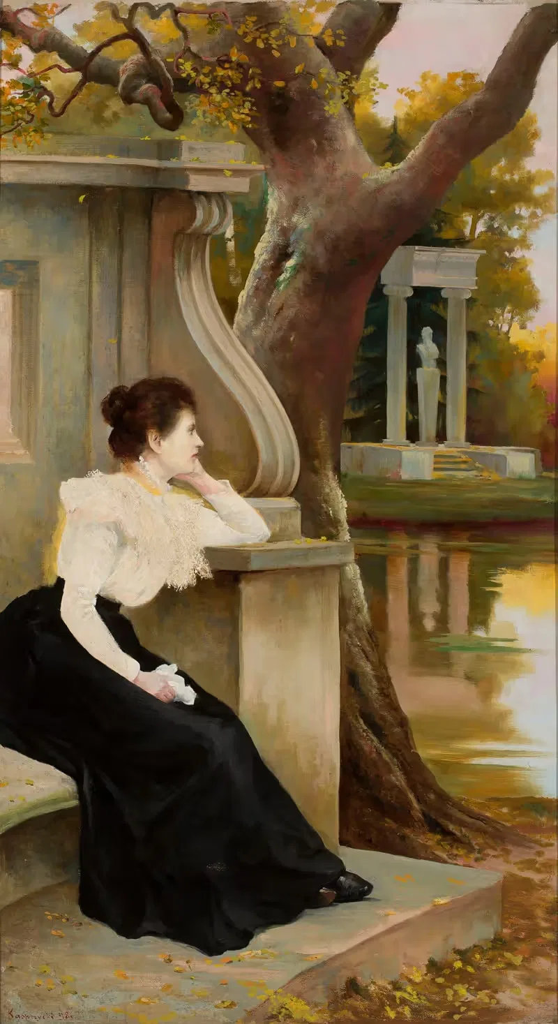 Дама в парке by Ян Каспжицкий, 1898 — digital art print download