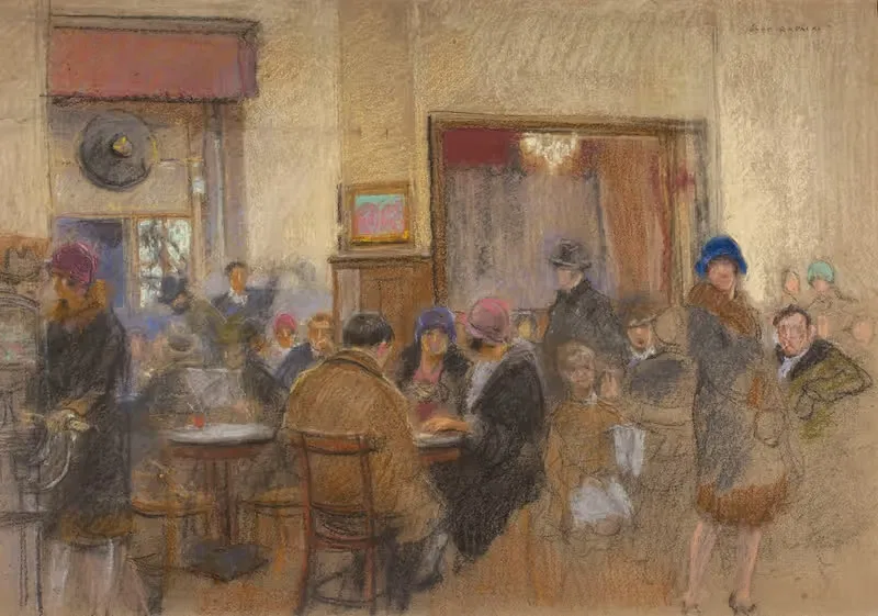 В кафе – Зисянская by Юзеф Рапацкий, 1926 — digital art print download